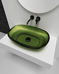 Раковина Abber Kristall AT2805Emerald зеленая купить в интернет-магазине Sanbest