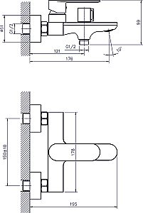 Смеситель для ванны Rush Luson LU1630-44 купить в интернет-магазине сантехники Sanbest