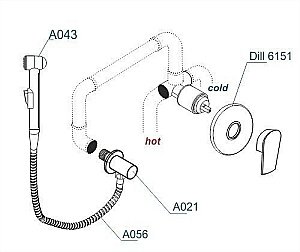Гигиенический душ WasserKRAFT Dill A06156 хром купить в интернет-магазине сантехники Sanbest