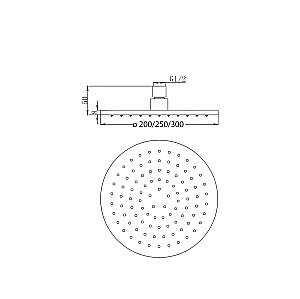 Верхний душ Migliore Latino 29657 антикальций золото купить в интернет-магазине сантехники Sanbest