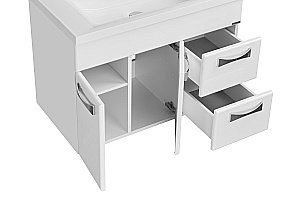 Тумба с раковиной Акватон Диор/Фабиа 80 белая глянцевая для ванной в интернет-магазине Sanbest