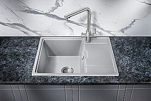 Мойка кухонная Milacio Navarra 65 Cuarzo MC.77063 серый металлик купить в интернет-магазине сантехники Sanbest