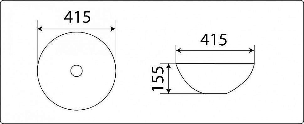 Раковина накладная CeramaLux NC 41,5 104MW белая матовая купить в интернет-магазине Sanbest