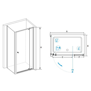 Душевой уголок RGW PA-44B (PA-02B + Z-050-1B) 100x90 стекло прозрачное/профиль черный купить в интернет-магазине Sanbest
