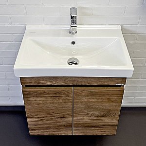Тумба с раковиной Comforty Осло 00-00011149 60 дуб тёмно-коричневый для ванной в интернет-магазине Sanbest