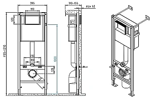 Инсталляция для унитаза Cersanit VECTOR 40 с кнопкой CORNER Хром купить в интернет-магазине сантехники Sanbest