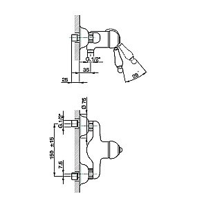 Смеситель для душа Cisal Arcana Empress EM00044127 купить в интернет-магазине сантехники Sanbest