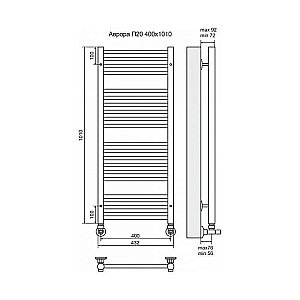 Полотенцесушитель водяной Terminus Аврора П20 400x1010 купить в интернет-магазине сантехники Sanbest