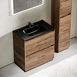 Тумба с раковиной Sancos Libra 80 LB80FECH дуб чарльстон для ванной в интернет-магазине Sanbest