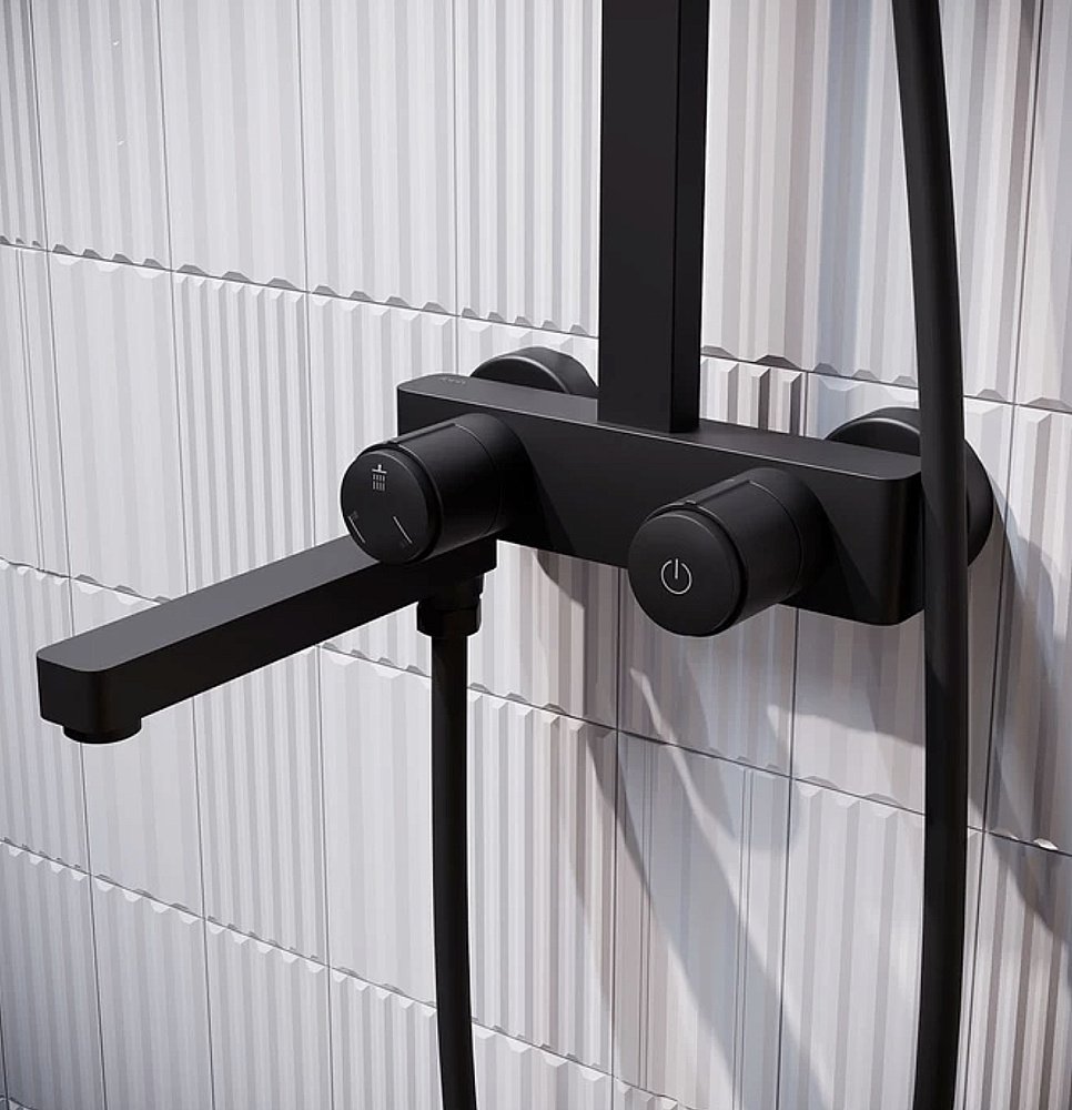 Душевая система Iddis Slide SLIBLBTi06 черный матовый купить в интернет-магазине сантехники Sanbest