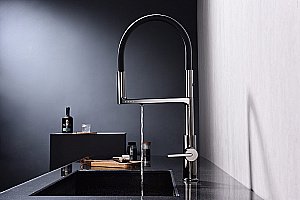 Смеситель для кухни Paulmark Tornado To213402-GB черный глянцевый купить в интернет-магазине сантехники Sanbest