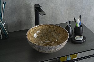 Раковина накладная Gid Esfera 32 Mnc489 54437 под камень глянцевая купить в интернет-магазине Sanbest