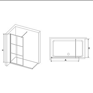 Душевое ограждение RGW Walk In WA-11B 110 купить в интернет-магазине Sanbest