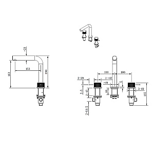 Смеситель для раковины Abber Emotion 316 AF8808BGG брашированная оружейная сталь купить в интернет-магазине сантехники Sanbest