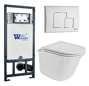 Унитаз с инсталляцией WeltWasser MARBERG 507 + TELBACH 004 GL-WT + MAR 507 SE GL-WT купить в интернет-магазине Sanbest