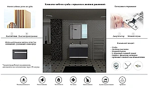 Тумба с раковиной CeruttiSpa Maiella 60 Подвесная Темно-серая для ванной в интернет-магазине Sanbest