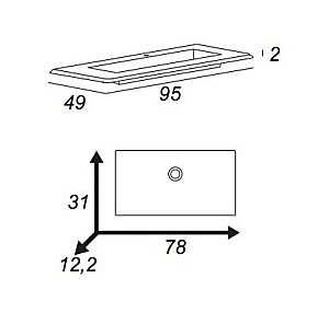 Тумба с раковиной Cezares Stylus 94 Blu Petrolio для ванной в интернет-магазине Sanbest