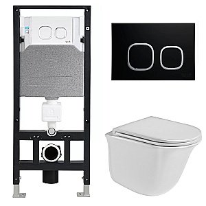 Унитаз с инсталляцией WeltWasser AMBERG 506 + TELBACH 004 GL-WT + AMBERG RD-CR купить в интернет-магазине Sanbest