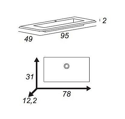 Тумба с раковиной Cezares Stylus 94 Blu Petrolio для ванной в интернет-магазине Sanbest