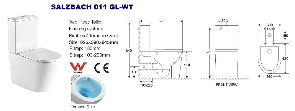 Унитаз напольный WeltWasser WW SALZBACH 011 GL-WT белый купить в интернет-магазине Sanbest