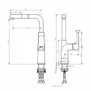 Смеситель для кухни Lemark Ursus LM7205BL Черный купить в интернет-магазине сантехники Sanbest