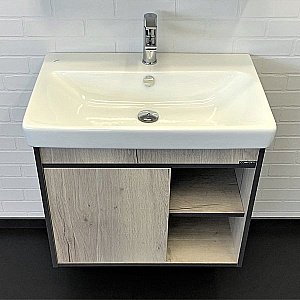 Тумба с раковиной Comforty Вена 00-00008929 70 дуб дымчатый для ванной в интернет-магазине Sanbest