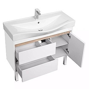 Тумба с раковиной Акватон Нортон 100 белая для ванной в интернет-магазине Sanbest