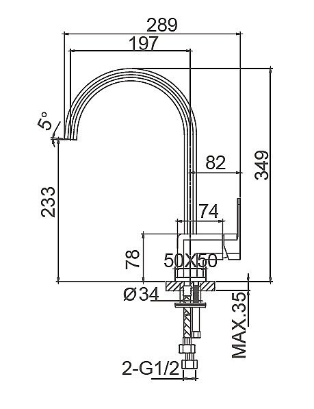 Смеситель для кухни WONZON & WOGHAND ARNIE WW-692101-CR хром купить в интернет-магазине сантехники Sanbest