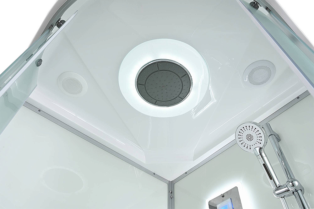 Душевая кабина D3080 LED с подсветкой, арома-лейка, стекло матовое/профиль хром купить в интернет-магазине Sanbest