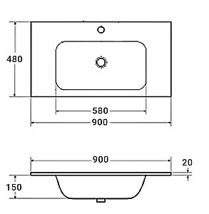 Раковина Cezares CZR-900/480-LV-MR-ECO купить в интернет-магазине Sanbest