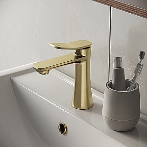 Смеситель для раковины Grossman Advans 510.K35.09.320 золото брашированное купить в интернет-магазине сантехники Sanbest