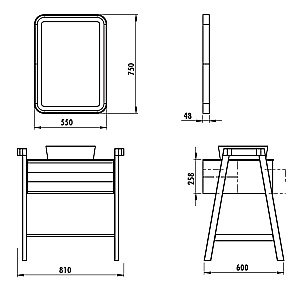 Зеркало Creavit Truva 55 TR4085.01.MSY черное матовое в ванную от интернет-магазине сантехники Sanbest