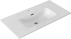 Тумба с раковиной Aquanet Вега 90 344124+330432 белая глянцевая для ванной в интернет-магазине Sanbest