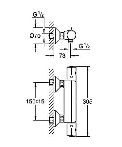 Смеситель для душа Grohe Grohtherm 800 34558000 хром купить в интернет-магазине сантехники Sanbest