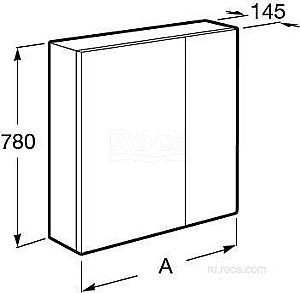 Зеркальный шкаф Roca Ronda ZRU9302969 70 белый глянец/антрацит купить в интернет-магазине сантехники Sanbest