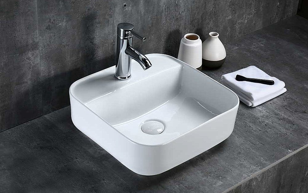 Раковина накладная Gid Geometrico 38,5 N9044 51165 белая купить в интернет-магазине Sanbest