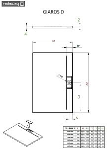 Душевой поддон Radaway Giaros D 140x90 купить в интернет-магазине Sanbest