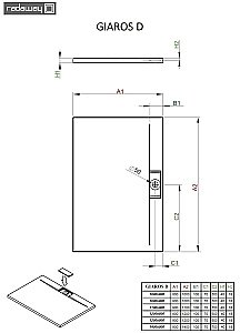 Душевой поддон Radaway Giaros D MKGD1490-03 140x90 белый купить в интернет-магазине Sanbest