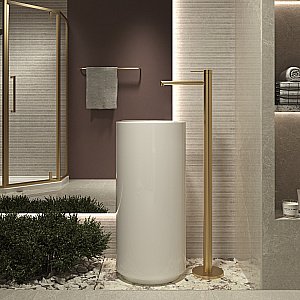 Смеситель для раковины Vincea Rim VFBF-2R1BG брашированное золото купить в интернет-магазине сантехники Sanbest