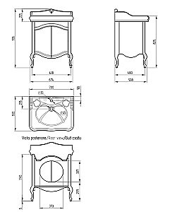 Тумба с раковиной Migliore Impero 70 Noce с 2 дверками для ванной в интернет-магазине Sanbest