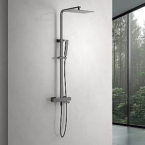 Душевая система с термостатом Timo Tetra-thermo SX-0169/18 черное золото матовое купить в интернет-магазине сантехники Sanbest