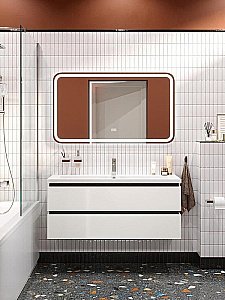 Тумба с раковиной Cezares Plane 120 белая для ванной в интернет-магазине Sanbest