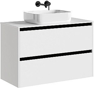 Тумба с раковиной Allen Brau Activity 100 1.34006.WM белая матовая/черный брашированный для ванной в интернет-магазине Sanbest