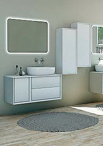 Тумба с раковиной Cezares Bellagio Moderno 100 с дверкой Bianco Opaco для ванной в интернет-магазине Sanbest