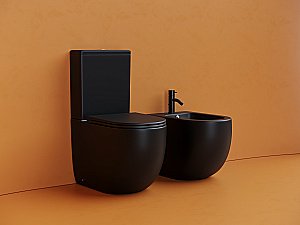 Унитаз напольный Ceramica Nova Metropol CN4001TMB черный матовый, с крышкой микролифт, с бачком, безободковый, слив-торнадо купить в интернет-магазине Sanbest