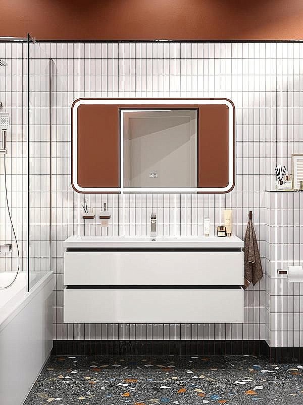 Тумба с раковиной Cezares Plane 120 белая для ванной в интернет-магазине Sanbest