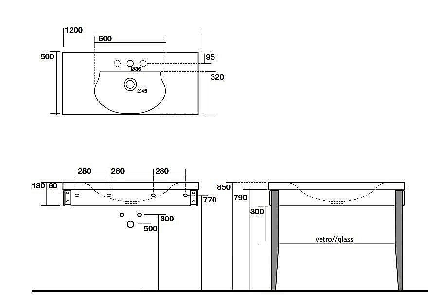 Консоль с раковиной Kerasan Bentley 120 с полкой для ванной в интернет-магазине сантехники Sanbest