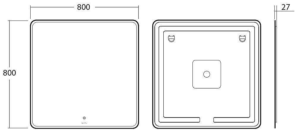 Зеркало с LED подсветкой Owl 1975 Skansen 80 в ванную от интернет-магазине сантехники Sanbest
