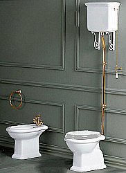 Унитаз SIMAS Lante LA01 с высоким бачком, белый/золото купить в интернет-магазине Sanbest