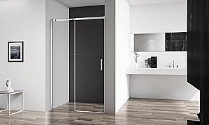 Душевая дверь Belbagno ACQUA BF-1 100 стекло прозрачное/профиль хром купить в интернет-магазине Sanbest